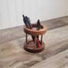 DESK-ORGANIZER-PEN-HOLDER Walnut Pencil cup with brass risers.