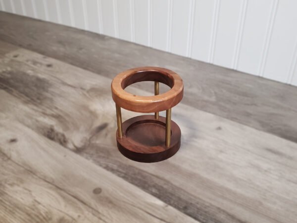 OFFICE-DESK-WALNUT-PENCIL-CUP Handmade Walnut Pencil Holder with Solid Brass Risers