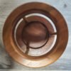 WALNUT-PENCIL-CUP-TOP-VIEW Handmade Walnut Pencil Holder with Solid Brass Risers